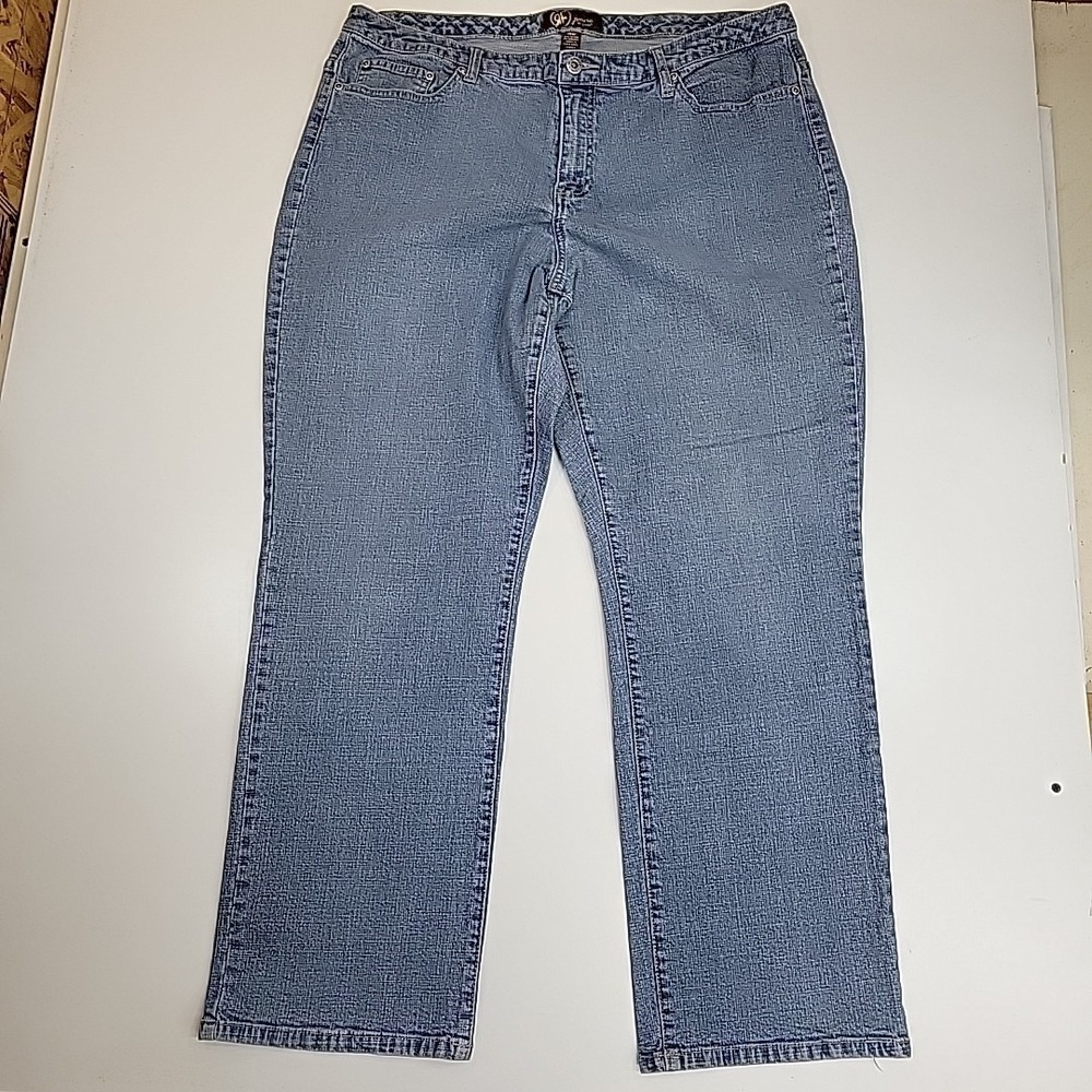 RF Jeans by Klago Womens 18W Light Wash Stretch Straight Leg Jeans Plus Size - Picture 2 of 7